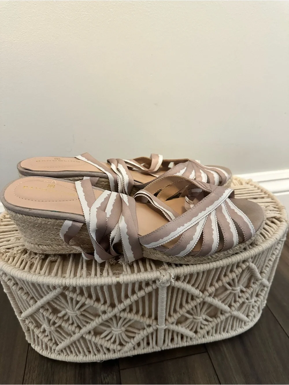 Bandolino Ribbon Espadrille Wedge Sandals - Women Size 10
